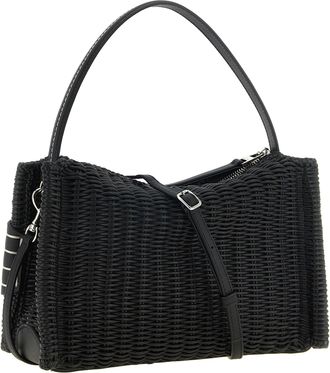 J.W.Anderson Loafer Woven Leather Shoulder Bag - Black