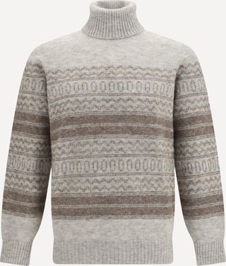 Brunello Cucinelli Maglione a collo alto lavorato a maglia con motivo Fair Isle Man 52
