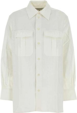 Marine Serre Upcycled Household Linen Twin Pocket Shirt - Dames - Overhemden - Wit - XS - Katoen - Overhemden