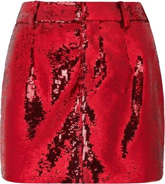 Philipp Plein Minigonna con paillettes - Rosso