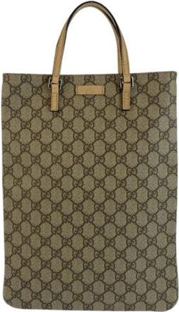 Gucci Pre-owned GG Supreme Canvas Tote Bag - Dames - Vintage Shopper - Bruin - ONE Size - Vintage