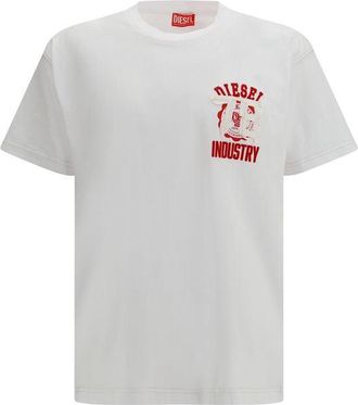 Diesel Witte Katoenen T-Shirt