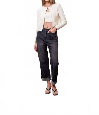 Moon River Long Sleeve Cardigan Top In Cream