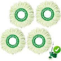 OEM Juego De 4 Cabezales De Repuesto Para Fregona Rotativa Libman Tornado, Cabezales De Microfibra Reutilizables Para El Sistema De Fregona Rotativa Libma