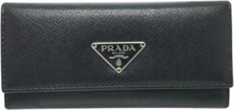 Prada Pre-owned Accessories, female, Black, Size: ONE SIZE Pre-owned Canvas key-holders