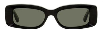 Gucci GG1528S Faceted Rectangular Sunglasses - Black
