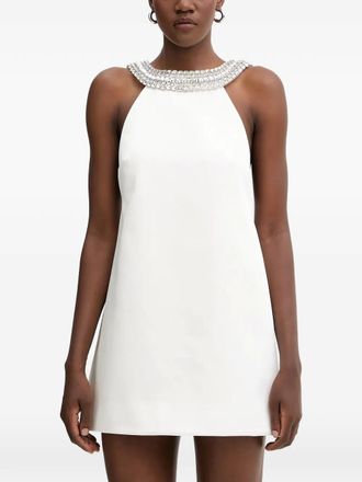 Retrof&ecirc;te Kenai embellished-neck mini dress - White