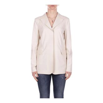 Max Mara Dames, Jassen, Beige, Maat: L Leer