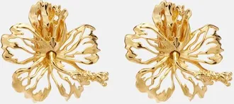 Oscar De La Renta Hibiscus clip-on earrings