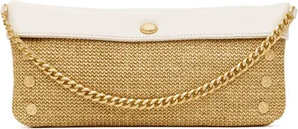 Hammitt Hammitt Invitation Clutch Calla Lily White Raffia Brushed Gold Hammered