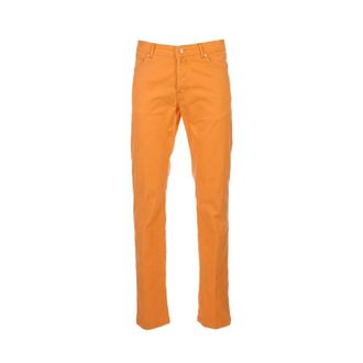 Kiton Broeken, Heren, Oranje, W31, Katoen, Slim-fit Broeken