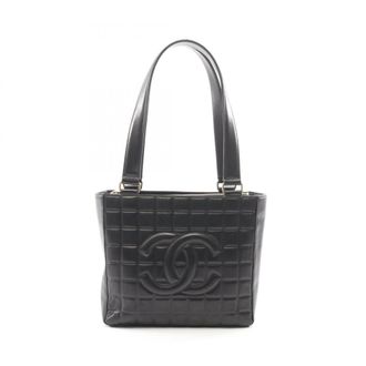 Chanel Black Leather Handbag Tote Bag (Pre-Owned)