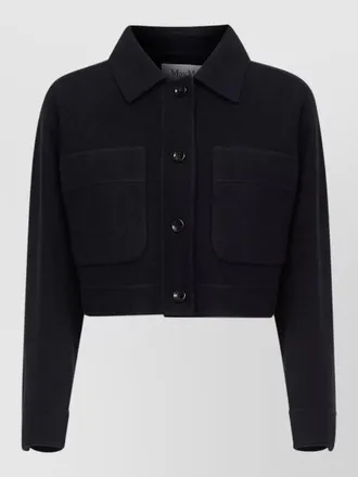 Max Mara cropped jersey coat collared long sleeves
