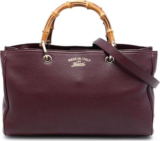 Gucci Pre-owned Gucci Medium Calfskin Bamboo Shopper Satchel Ladies 323660 520981