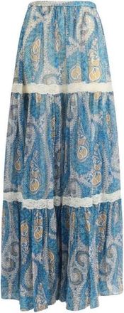 Etro Zijden Lange Rok met Print - Dames - Maxi Rokken - Veelkleurig - M - Rokken