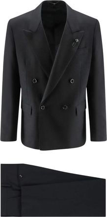 Lardini Double-breasted Suit - Heren - Pakken - Zwart - Maat: L Wol
