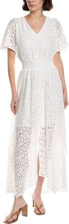 CeCe by Cynthia Steffe Smocked Waist Flutter Sleeve Maxi Dress