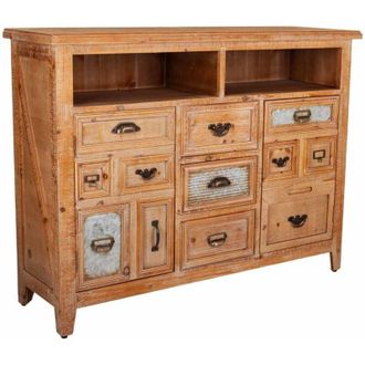 Wanderlust Deco Aparador De Madera 3 Cajones Y 2 Puertas 120x36x90h Cm