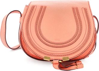 Chlo&eacute; Marcie leren mini-crossbodytas - Roze