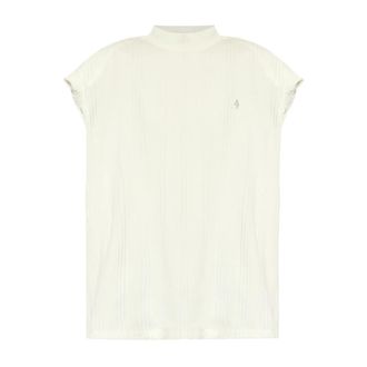 The Attico Sleeveless Tops, female, White, XS, Ribbed Logo Top White