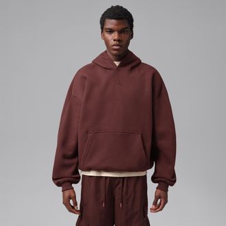 Nike Jordan Mens Jordan Brooklyn Oversized Fleece Pullover Hoodie in Brown | IM8911-273