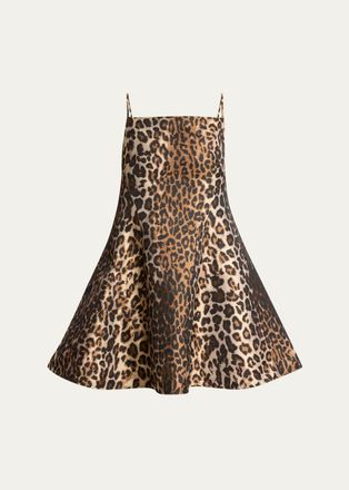 Givenchy Sleeveless Sliced Leopard Jacquard Mini Dress