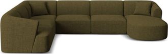 Cosmopolitan Design Sof&aacute; esquinero panor&aacute;mico izquierdo 7 plazas tejido estructural verde