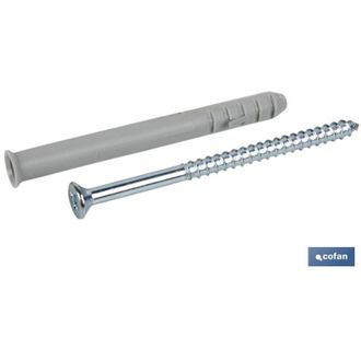cofan Cofan - Taco Largo De Golpe Con Tornillo Pozidrive &Oslash;10 X 160 Mm Caja 50 Unid