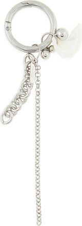 Justine Clenquet Paula Seashell & Chain Key Ring in Palladium at Nordstrom