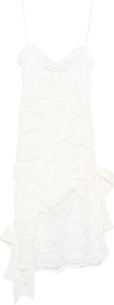 Alessandra Rich Draped Lace Mini Dress - Womens - Silk/Cotton/Polyamide