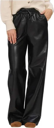 Silvian Heach Broeken, Dames, Zwart, M, Leer, Pants Purami