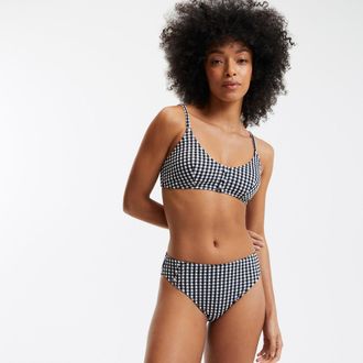 La Redoute Collections Bikinislip met hoge taille, vichyprint