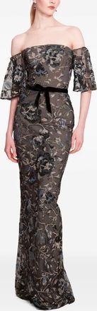 Marchesa Abito da sera Climbing Vine - Nero