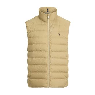 Polo Ralph Lauren Vests, male, Beige, Size: S Embroidered Logo Quilted Gilet