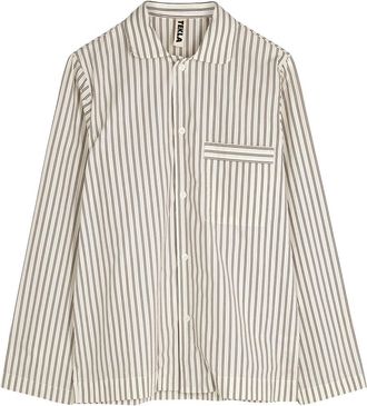 Tekla Unisex Striped Poplin Pyjama top - White - Xxs