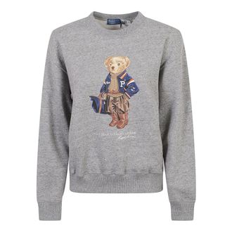 Ralph Lauren Polo Bear Crewneck Sweatshirt - Dames - Sweatshirts - Grijs - XS - Katoen - Hoodies & sweatvesten
