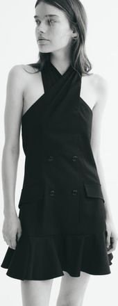 H&M Halterneck Jacket Dress in Black at Nordstrom, Size X-Small