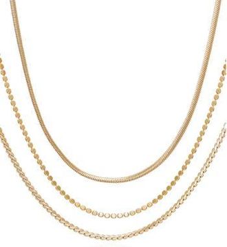 Vince Camuto Set of 3 Layered Chain Necklaces in Gold Tone at Nordstrom Rack