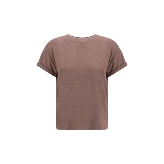 Brunello Cucinelli Brunello Cucinelli Womens Short Sleeve Cotton Tshirt - Brown Nylon - Size X-Large