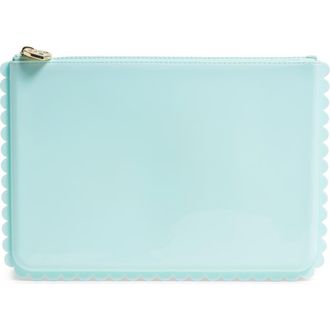 Stoney Clover Lane Jelly Scalloped Flat Pouch in Sky at Nordstrom