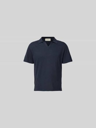 Officine G&eacute;n&eacute;rale Poloshirt mit V-Ausschnitt in Marine, Gr&ouml;&szlig;e XXL