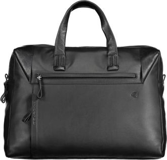 Piquadro Zwarte aktetas met handvatten en schouderband - Heren - Laptoptassen - Zwart - ONE Size - Tassen