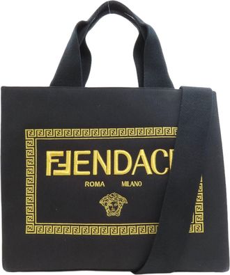 Fendi Black Canvas Tote Bag (Pre-Owned)