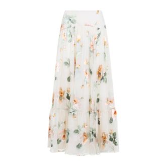 Zimmermann Midi Skirts, female, Multicolor, Size: M Carousel Burnout Midi Skirt