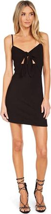 Michael Lauren Michael Lauren Renton Mini Dress Womens Black Stretch Cutout Tie-Front RED824