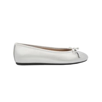 Ferragamo Salvatore Ferragamo Ladies Grey Leather Ballet Flats, Brand Size 5.5