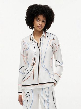Tommy Hilfiger Camisa de corte regular con estampado de cuerdas