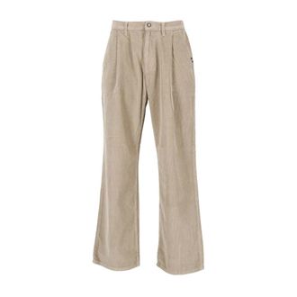 Amish Geplooide Corduroy Broek - Heren - Broeken - Beige - Maat: XS Corduroy