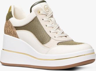 Michael Kors Emmy Mixed-Media Wedge Trainer