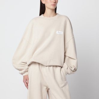 Jacquemus Felpa Gros Grain beige in cotone